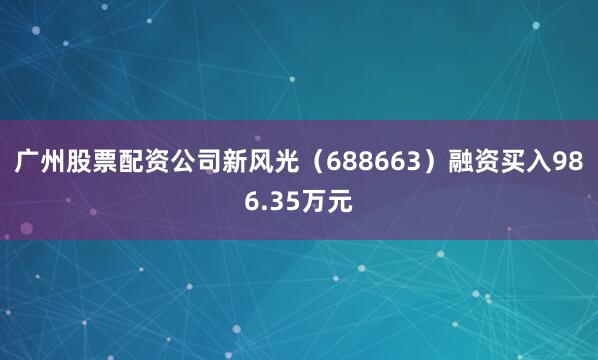 广州股票配资公司新风光（688663）融资买入986.35万元